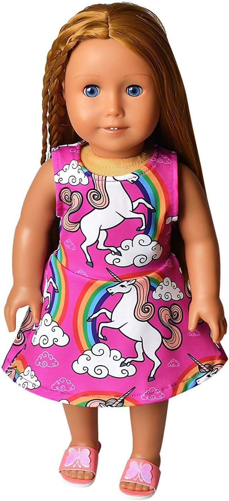 Matching Doll & Girls Dresses Kid Toddler Unicorn Cloth Fit American Girl Doll 10-11 Years