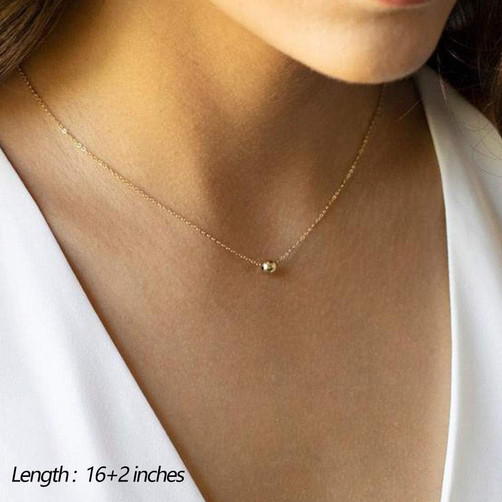 Dainty Layered Choker Necklace, Handmade Y Pendant Necklace Multilayer Bar Disc Necklace Adjustable Layering Choker Necklaces for Women