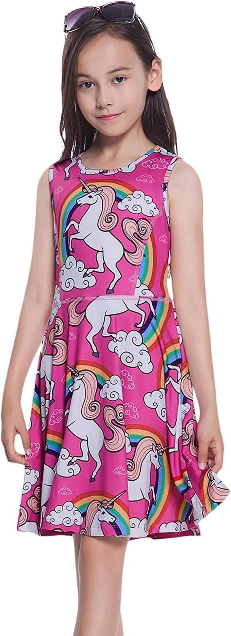 Matching Doll & Girls Dresses Kid Toddler Unicorn Cloth Fit American Girl Doll 10-11 Years