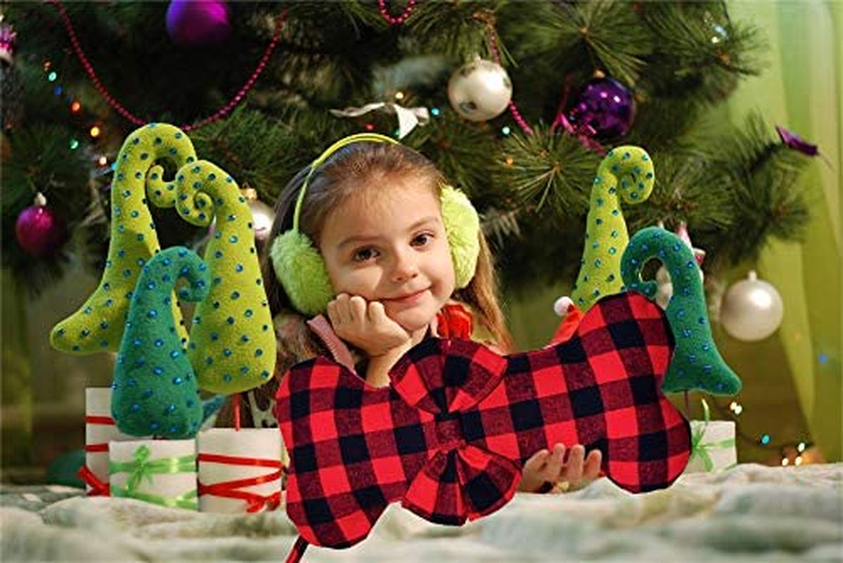 Pet Dog Christmas Stockings Classic Buffalo Red Black Plaid Large Bone Shape Hanging Christmas Stocking for Dogs Pets