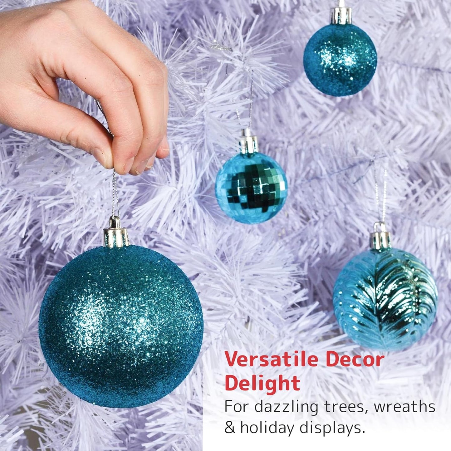 Christmas Tree Ornaments - Blue Christmas Ball Ornaments Set for Christmas, Holiday, Wreath & Party Decorations (36 Pcs - Small, Medium, Large) Shatterproof