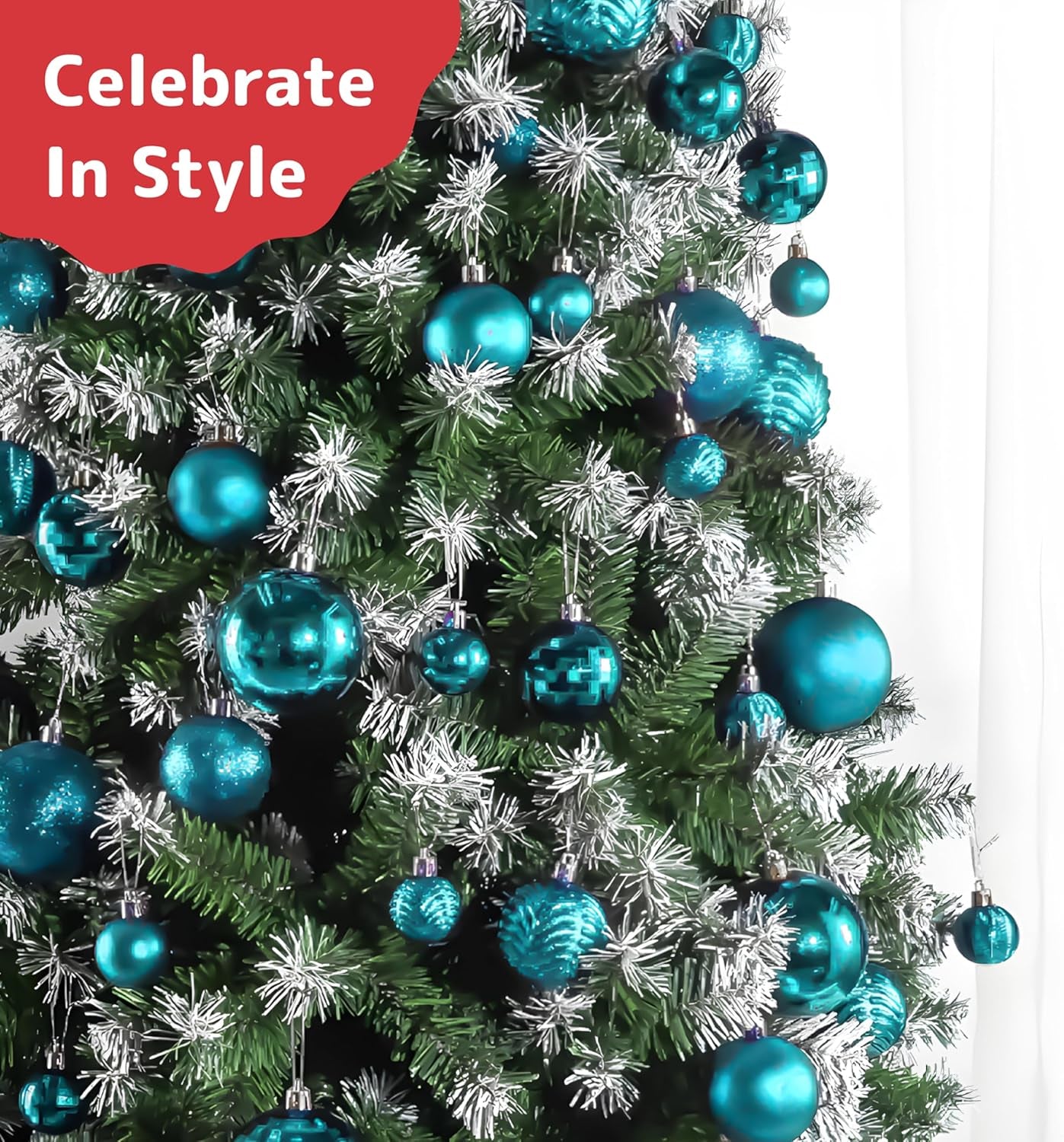 Christmas Tree Ornaments - Blue Christmas Ball Ornaments Set for Christmas, Holiday, Wreath & Party Decorations (36 Pcs - Small, Medium, Large) Shatterproof