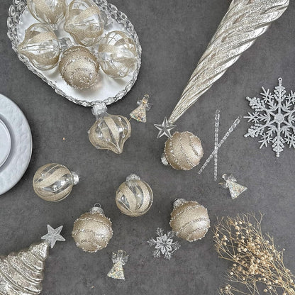 Christmas Ball Ornaments Set, Shatterproof Christmastree Decorations,12Ct Large Plastic Hanging Ornaments, 70Mm/2.76",Champagne Gold