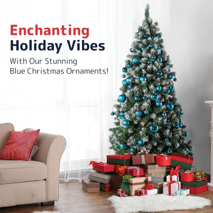 Christmas Tree Ornaments - Blue Christmas Ball Ornaments Set for Christmas, Holiday, Wreath & Party Decorations (36 Pcs - Small, Medium, Large) Shatterproof