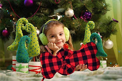 Pet Dog Christmas Stockings Classic Buffalo Red Black Plaid Large Bone Shape Hanging Christmas Stocking for Dogs Pets
