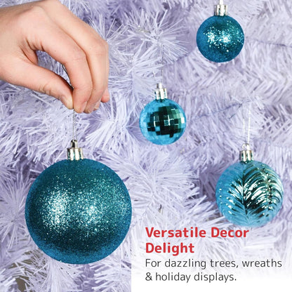 Christmas Tree Ornaments - Blue Christmas Ball Ornaments Set for Christmas, Holiday, Wreath & Party Decorations (36 Pcs - Small, Medium, Large) Shatterproof