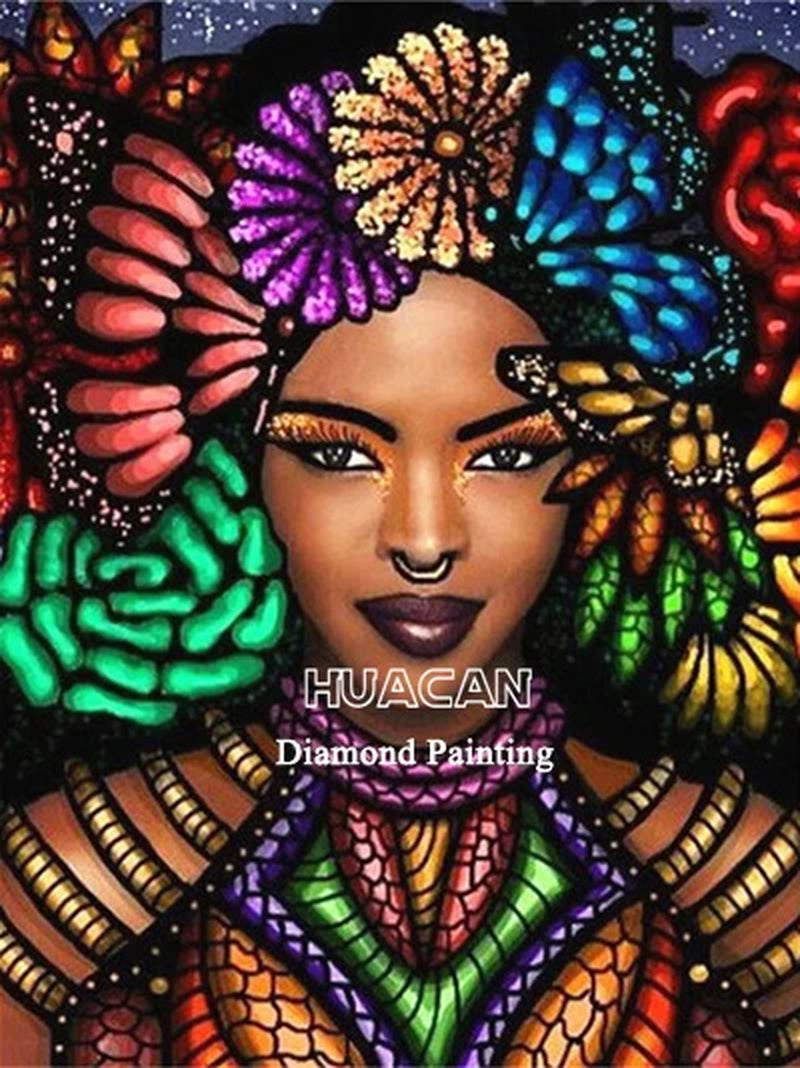 5D Diamond Painting African Woman Handmade Gift Embroidery Portrait Farmhouse Home Decor Home Decor